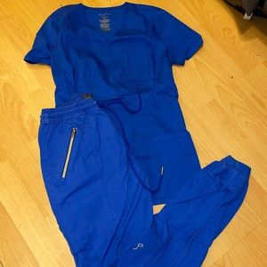 JAANUU SCRUB SET IN ROYAL BLUE